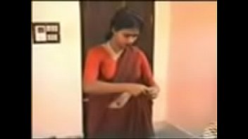 red saree lady removing dress and enjoying with young guy.3GP