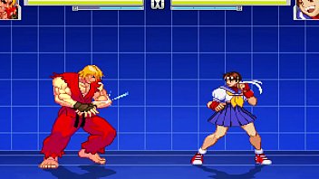 Ken Masters and Sakura Kasugano test their relationship in mugen