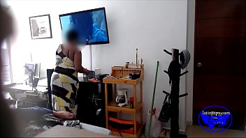 black maid sucks and fucks until she gets nutted on