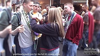some girls flashing in this mardi gras new orleans home video