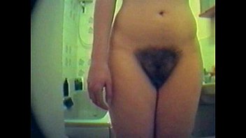 Very Hairy Pussy Girl with ODd Sized Saggers Caught 2