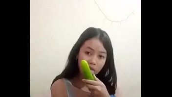 Pinay Teen GF solo action cucumber