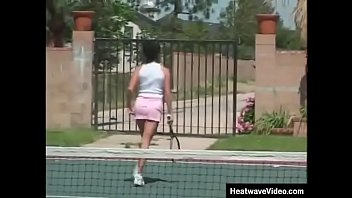 MILTF #5 - Angelica Sin, Johnny Thrust - Sexy MILF in a super tight shirt and short skirt fucked at tennis court by young stud