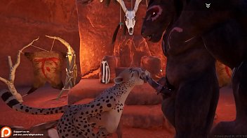sacred cave alpha furry minotaur leopard female sex