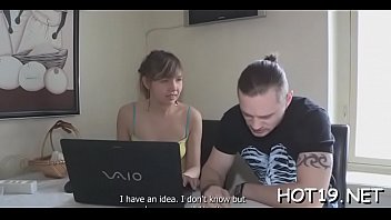Pal stares at his pretty girlfriend getting screwed hard