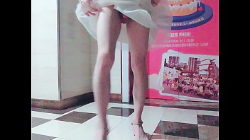 chinese crossdresser skirt and high heels show in front of public elevator (more in onlyfans)