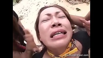 Humiliated And Taunted Japanese Teen Used On Public Beach With Toys