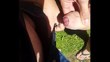 Cumming in Girlfriends Panties at the park