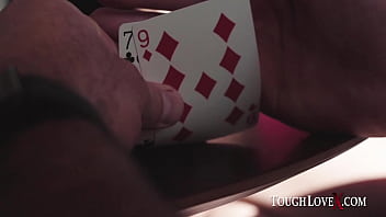 Sexy little brunette challenges Karl Toughlove to a game of strip poker