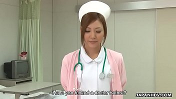 Stunning Japanese nurse gets creampied after being roughly pussy pounded