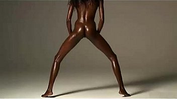 Black skinny beauty stretching