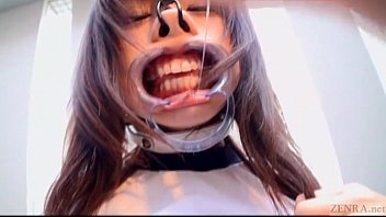 Subtitled weird Japanese face destruction shaved schoolgirl