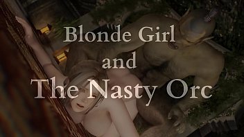 Elderscroll Skyrim ugly orc fucked a blonde's pussy