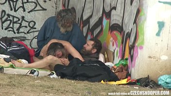 Pure Street Life Homeless Threesome Having Sex on Public