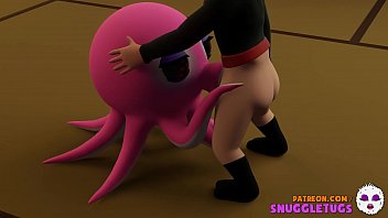 Ninja and OctoGirl Octopus Japanese 3D Hentai t. Cartoon blowjob