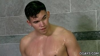 Twink latino fantasizes in the shower