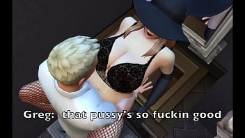 Sims 4:  Sexy Milfs Threesome in Public Bathroom