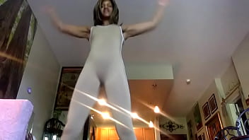 Jumping Jacks in Tan Bodysuit with Ginger MoistHer - Lay Down Comedy!  Subscribe.  Thank you!